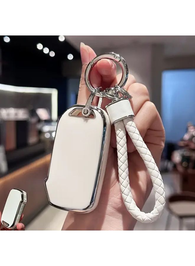 Purple TPU Car Key Fob Cover With Keychain For Kia 2018 2019 Accessories - Image 4