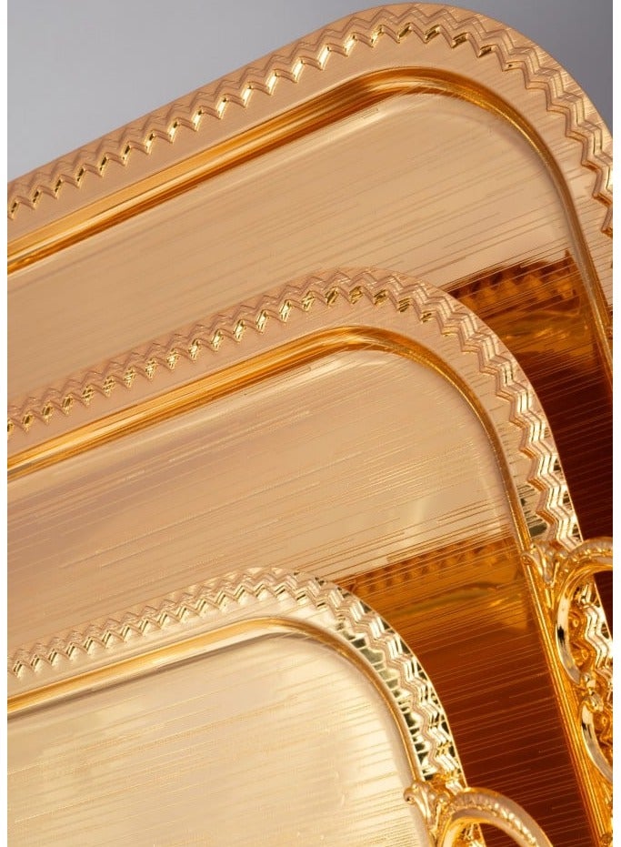 Bin Shihon 3-Piece Rectangular Tabsi Set Gold Colors - Image 2