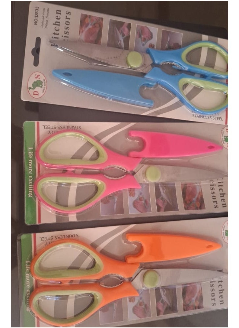 Generic Multi-Purpose Kitchen Scissors with Sheath – Stylish & Colorful!  - Image 2