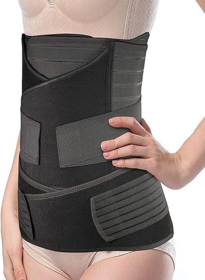 QP360 Neoprene 3 In 1 Postpartum Belly Band Post Pregnancy Abdominal Belt For Women After Birth Belly/Waist/Pelvis Wrap Postnatal Shapewear (Black) - Image 1