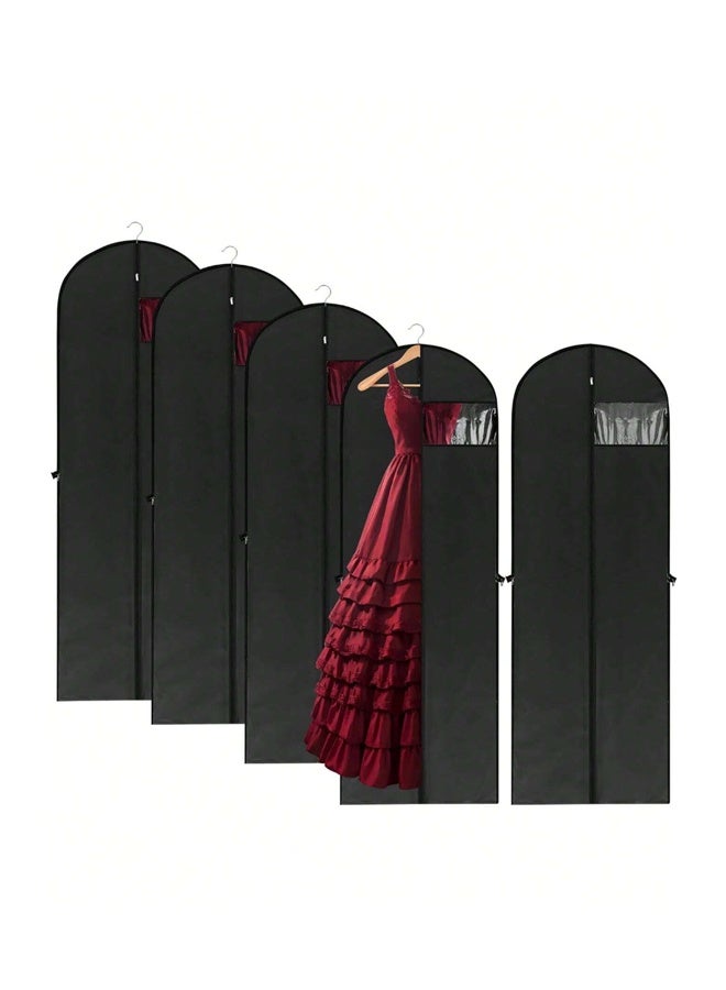 4-Piece Hanging Garment Bags Set, 180 x 60cm Dustproof Suit & Wedding Dress Covers - Foldable Clothing Protectors for Evening Gowns, Long Coats, Dresses - Image 1