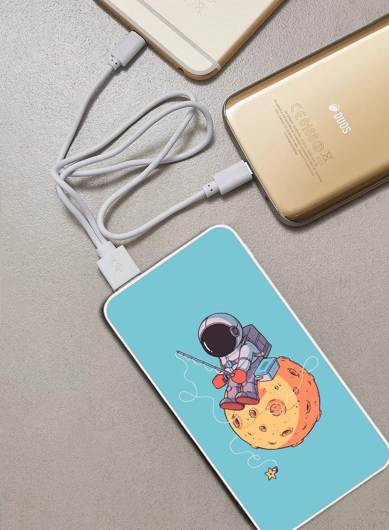 Theodor 10,000 mAh Super Fast Charging Ultra Compact Power Bank with Quick Charge & Power Delivery, Portable Charger For iPhone and Android Astronaut Fishing - Image 2