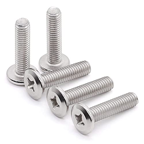 Glvaner (100 pcs) M3-0.5 x 20mm Binding Screws, Flat Round Head Phillips Drive Machine Screw 304 Stainless Steel 18-8 Full Thread, Furniture Screw Connection Bolt Screw - Image 4