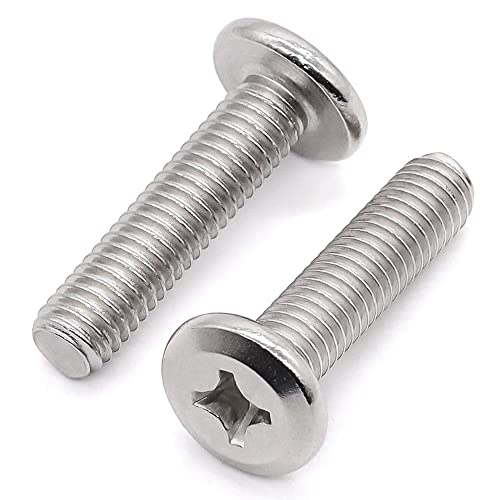 Glvaner (100 pcs) M3-0.5 x 20mm Binding Screws, Flat Round Head Phillips Drive Machine Screw 304 Stainless Steel 18-8 Full Thread, Furniture Screw Connection Bolt Screw - Image 1