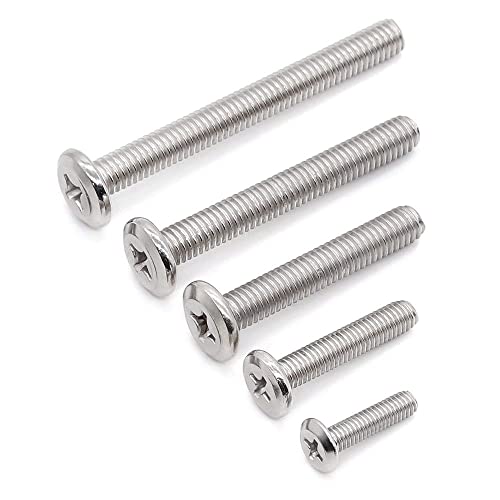 Glvaner (100 pcs) M3-0.5 x 20mm Binding Screws, Flat Round Head Phillips Drive Machine Screw 304 Stainless Steel 18-8 Full Thread, Furniture Screw Connection Bolt Screw - Image 3