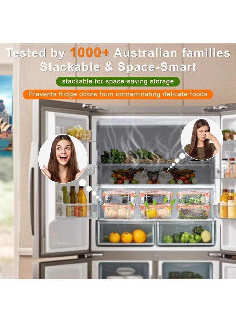 Adando Airtight Food Storage Containers: 4 PCS Premium Food Vacuum Storage Containers with 2 Small Vacuum Sealer Up to 5 Times Longer - 100% Leak Proof for Dishwasher Freezer Microwave Safe - Image 3