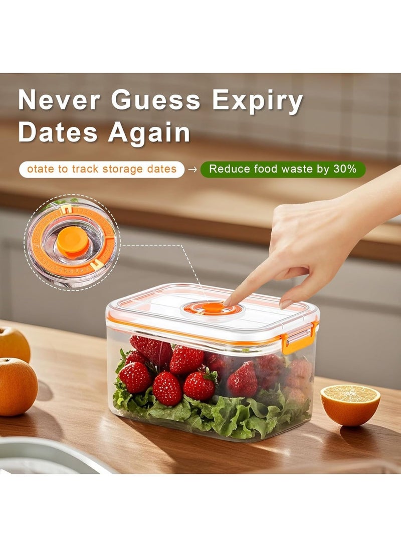 Adando Airtight Food Storage Containers: 4 PCS Premium Food Vacuum Storage Containers with 2 Small Vacuum Sealer Up to 5 Times Longer - 100% Leak Proof for Dishwasher Freezer Microwave Safe - Image 4