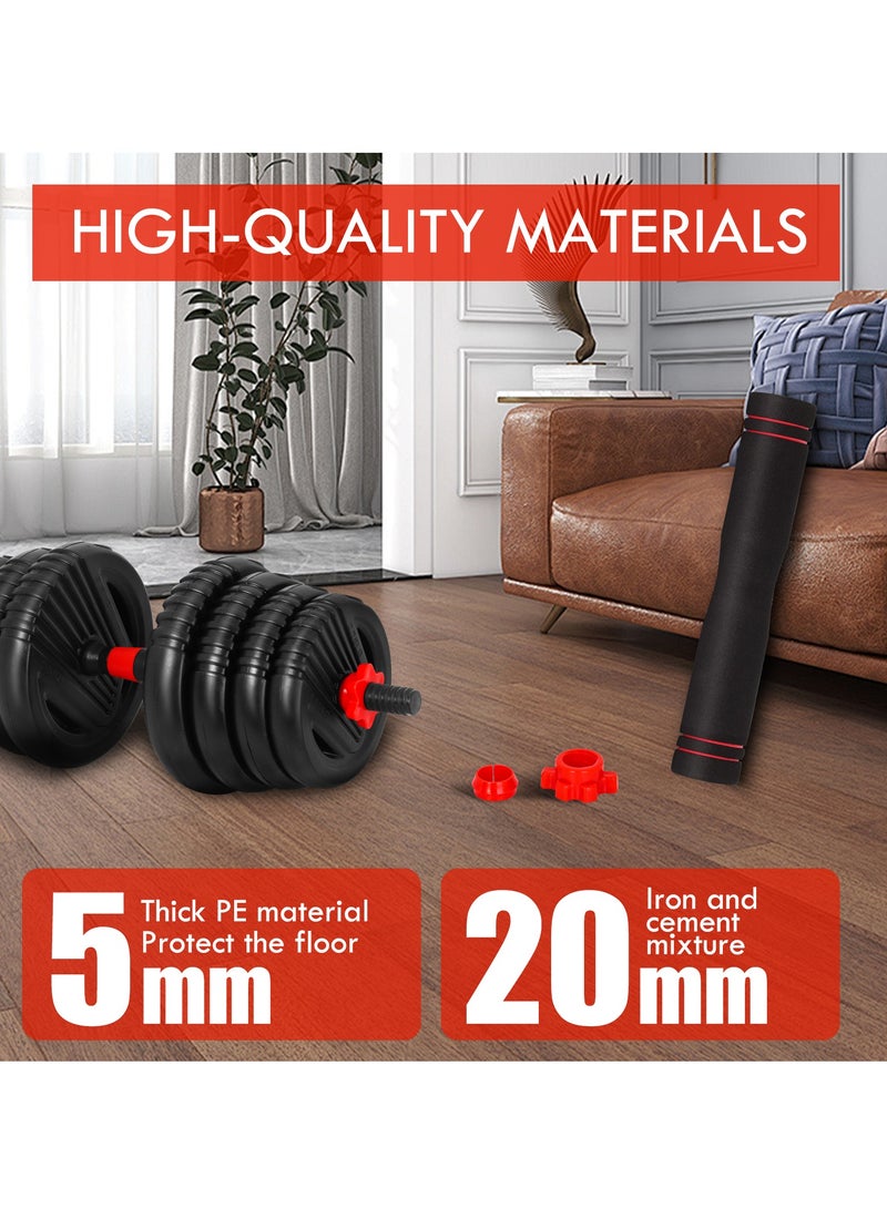 Maston 2 in 1 Adjustable Dumbbell Set with Barbell Bar, 10kg 20kg 30kg Dumbbell Set for Body Workout, Home Workout, Gym 33LB/44LB/66LB - Image 4