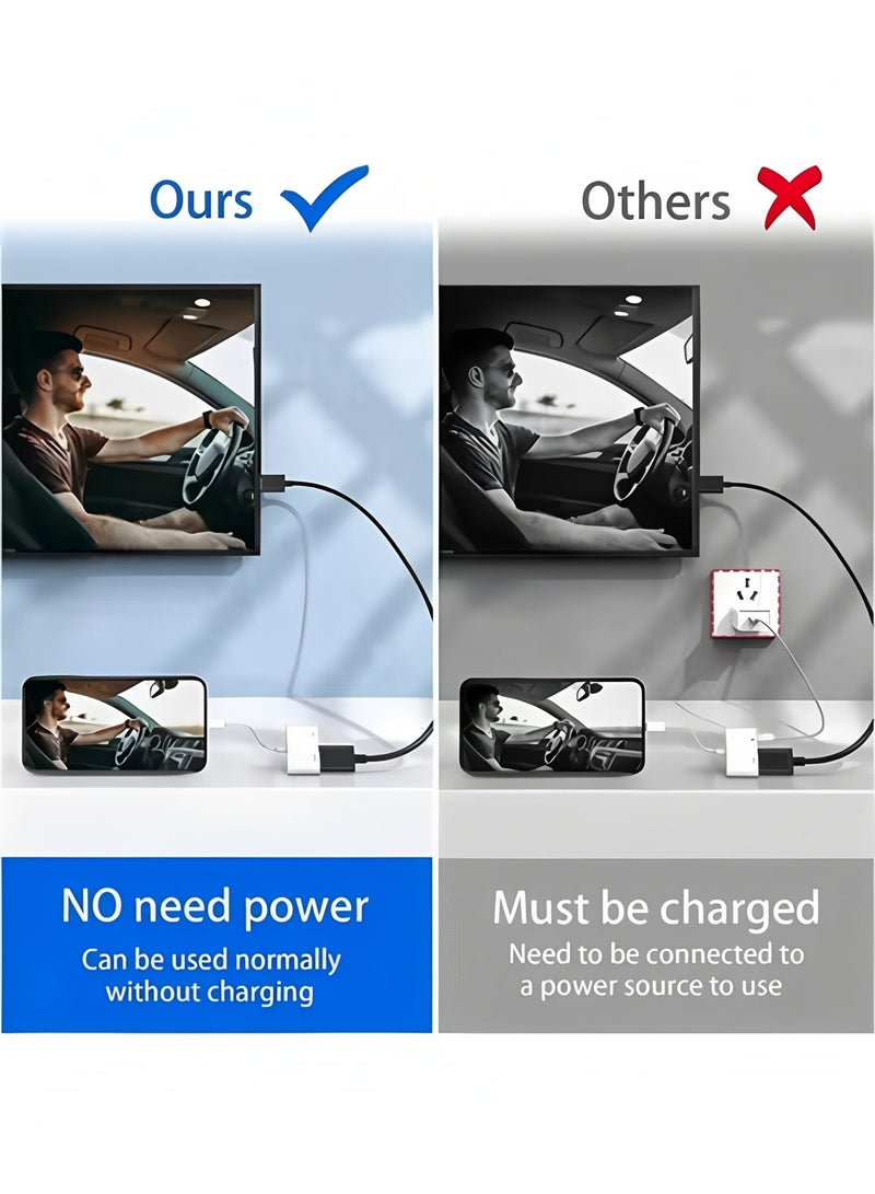 Flyview HDMI Adapter for iPhone to TV iPad to HDMI 1080P HD Digital AV Adapter(No Need Power) Video & Audio Sync Screen Connector Compatibility with iPhone 14/13/12/11/X/8/iPad/to HDTV Projector Monitor - Image 5