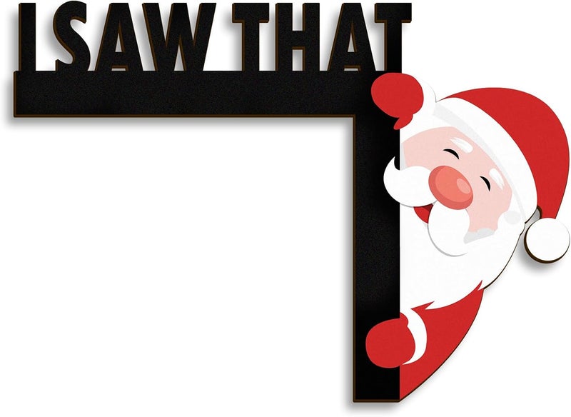 Pigort Christmas Door Toppers Funny Christmas Door/Window Coner Decorations Snowman Santa Windows Walls DIY Craft for Christmas Party Ornament (I Saw That) - Image 1