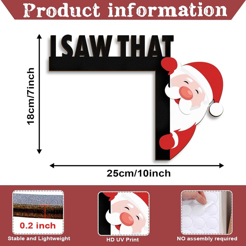 Pigort Christmas Door Toppers Funny Christmas Door/Window Coner Decorations Snowman Santa Windows Walls DIY Craft for Christmas Party Ornament (I Saw That) - Image 2