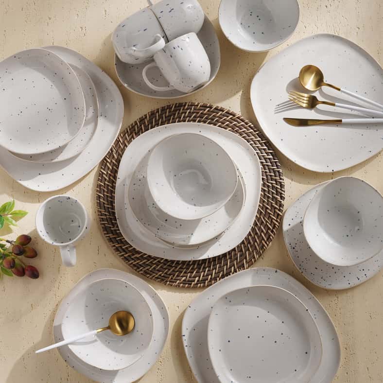 Pan Home طقم عشاء من 20 قطعة من الخزف - أبيض - Image 3