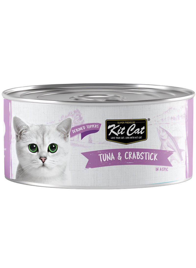 Kit Cat (24 packs) wet food with Tuna & Crab  flavor for small and large cats / 80 grams - Image 2