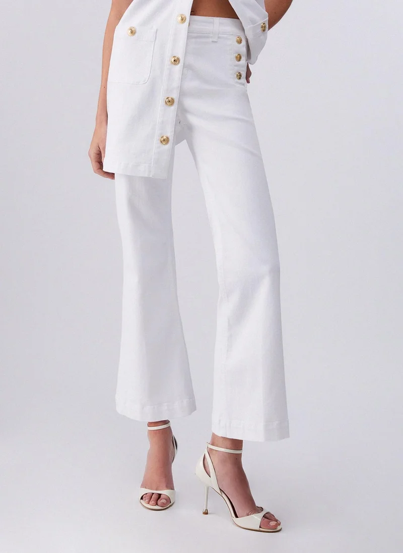 ليو جو High-rise trousers with buttons