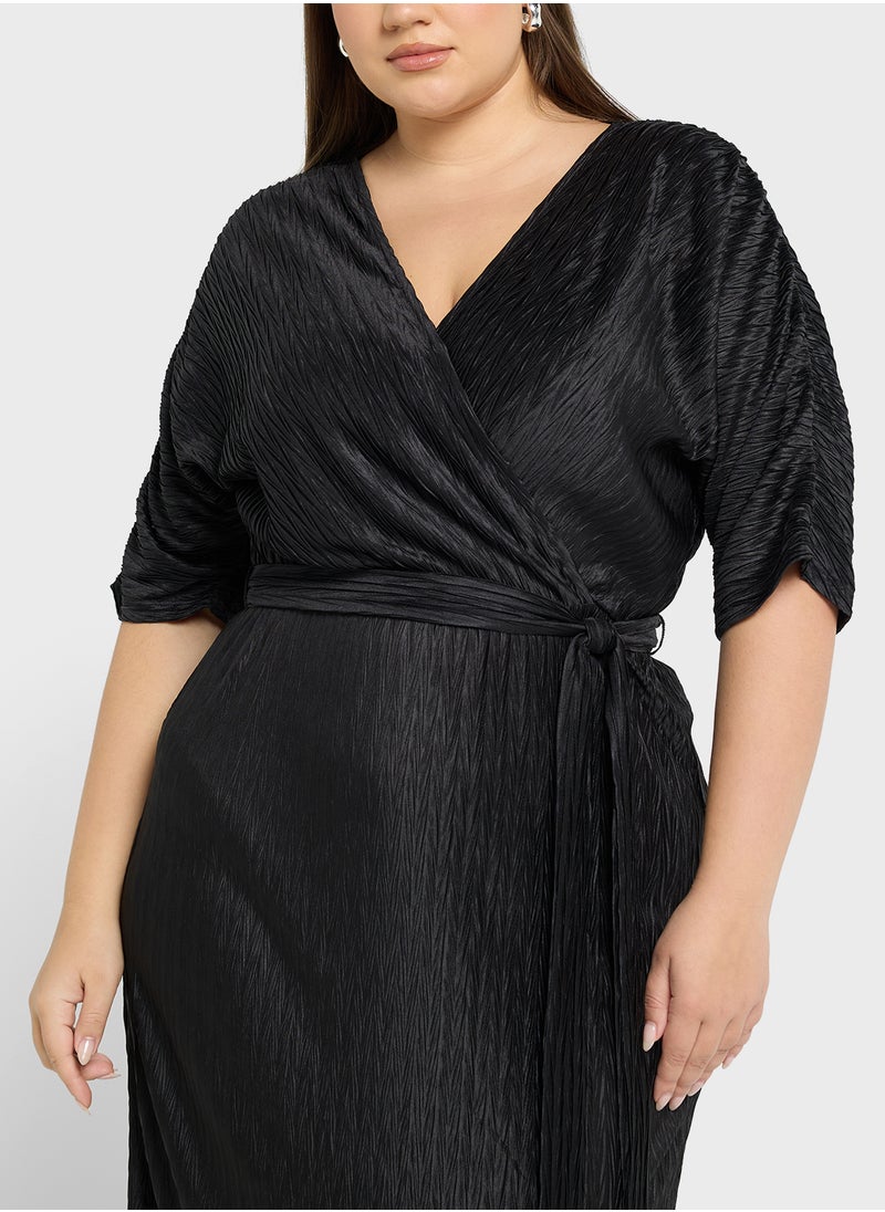 Vero Moda Curve Surplice Neck Belted Dress  - Image 3