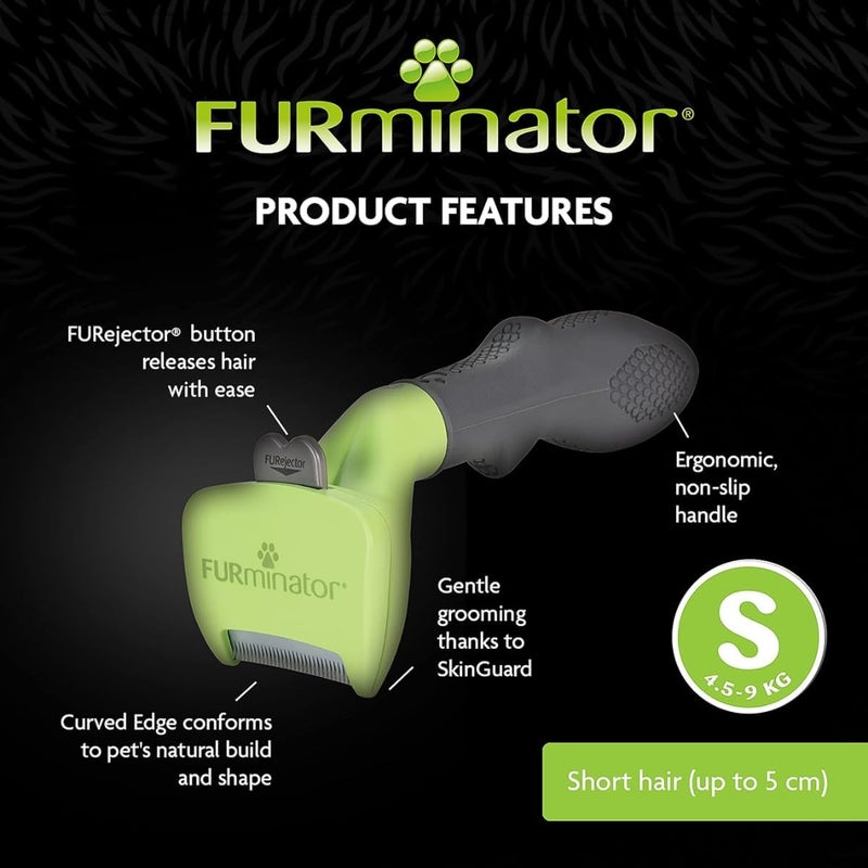 فورمينوتر أداة إزالة الطبقة السفلية من الفرو من FURminator للكلاب ذات الشعر القصير الصغيرة، وزن 4.5-9 كجم، طراز T691653 عمر خدمة طويل / يدوم طويلاً - Image 4