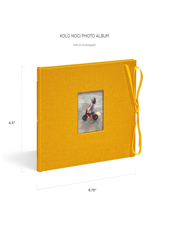 Kolo Noci Small 4x6 Photo Album, Holds 24 Photos, Ideal for Weddings and Baby Books, Indian Yellow - Image 2
