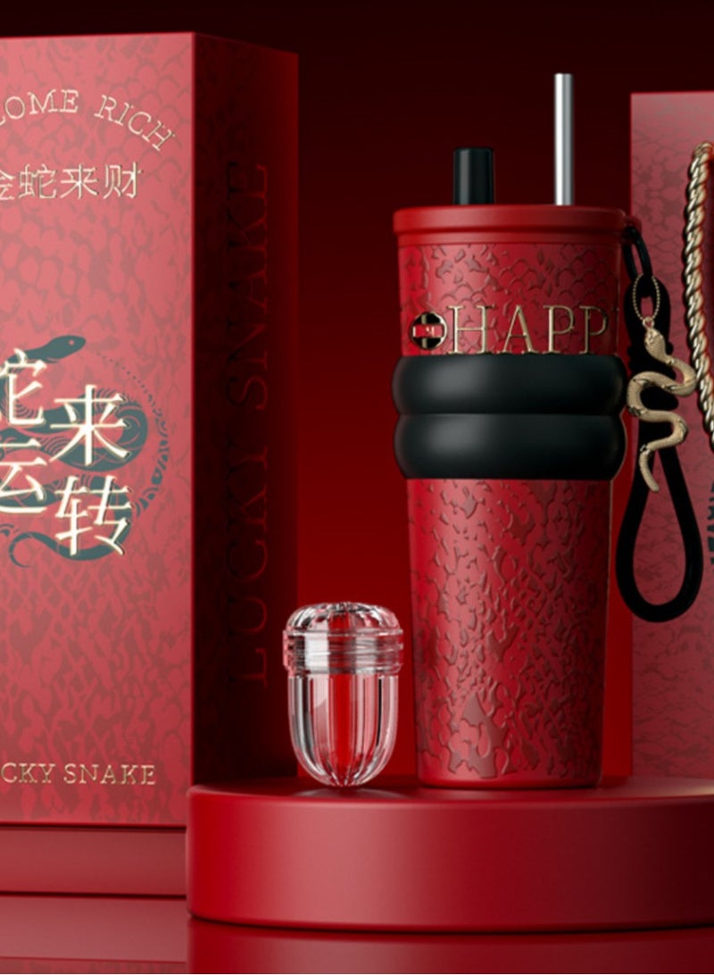 HAPPY Limited Edition Water Bottle for Adults u0026 Children 710ml - You can also keep your tea/coffee/juice outdoors/at home/school/office at any time to rehydrate(red) - Image 1