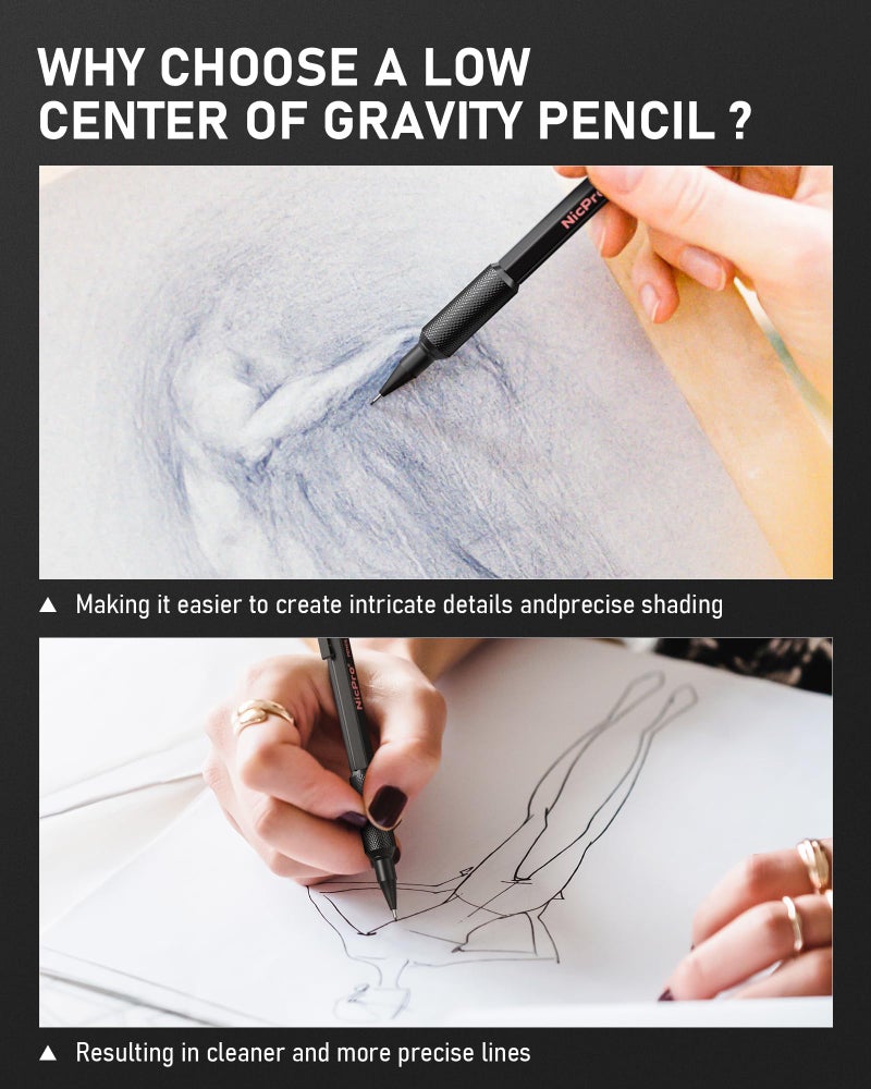 Nicpro 0.5 mm Mechanical Pencil Set with Case, 3PCS MP2000 Metal Artist Mechanical Pencil With 6 Tube HB Lead Refills, Eraser, Weatherproof Barrel for Outdoor Writing Drafting Drawing Sketching - Image 3