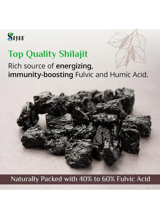 Sayan Pure Shilajit Tablets, 1-2 Month Supply, Organic 60 Drops, Fulvic Acid & Trace Minerals Supplement for Immune Support, Natural Liver Detox, Energy Boost, Genuine Black Resin Mineral Pitch - Image 4