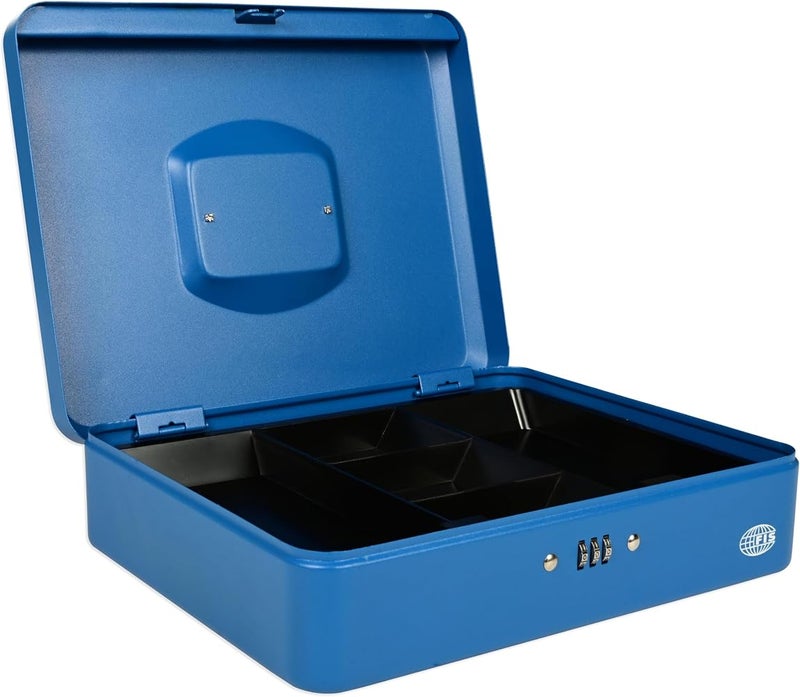 FIS Cash Box with Number Lock, 12-Inch Size, Blue - Image 3