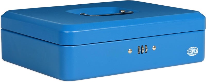 FIS Cash Box with Number Lock, 12-Inch Size, Blue - Image 1