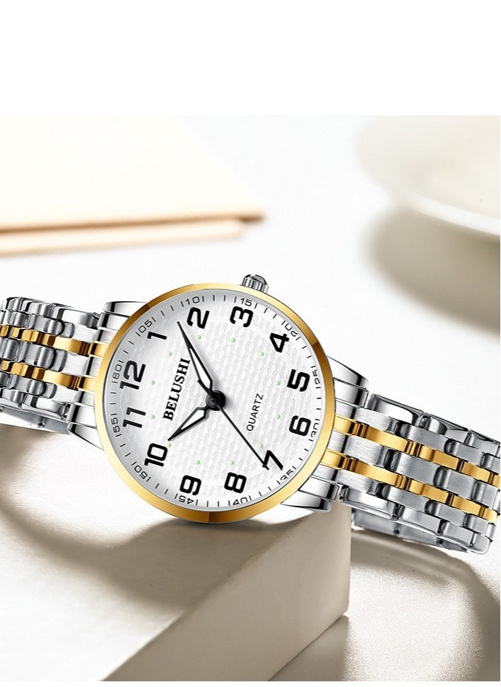 Belushi Luminous Quartz Watch For Middle-Aged And Elderly Ladies 