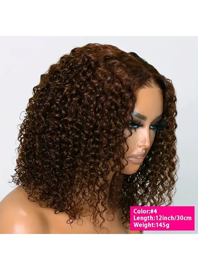 Brazilian Water Wave Human Hair Wig 12 Inch Color 4 Lace Frontal - Image 4