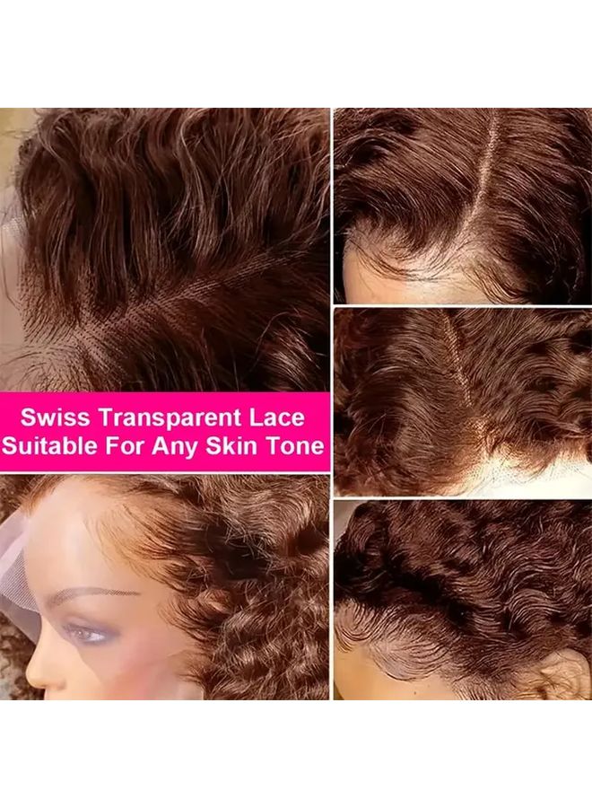 Brazilian Water Wave Human Hair Wig 12 Inch Color 4 Lace Frontal - Image 3