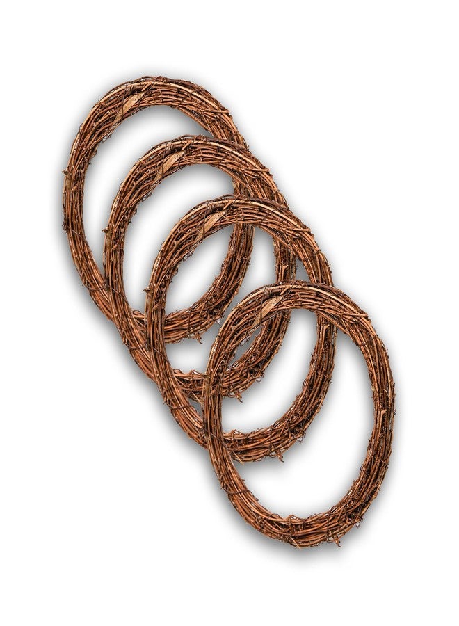 Marrywindix Grapevine Wreath Set, Marrywindix 4 Pieces Natural Vine Branch Wreath Christmas DIY Rattan Wreath Garland for Christmas Holiday Craft Wedding Decor (10 in.) - Image 1