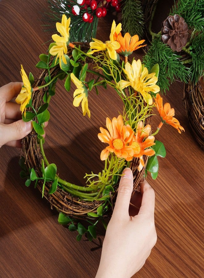 Marrywindix Grapevine Wreath Set, Marrywindix 4 Pieces Natural Vine Branch Wreath Christmas DIY Rattan Wreath Garland for Christmas Holiday Craft Wedding Decor (10 in.) - Image 5