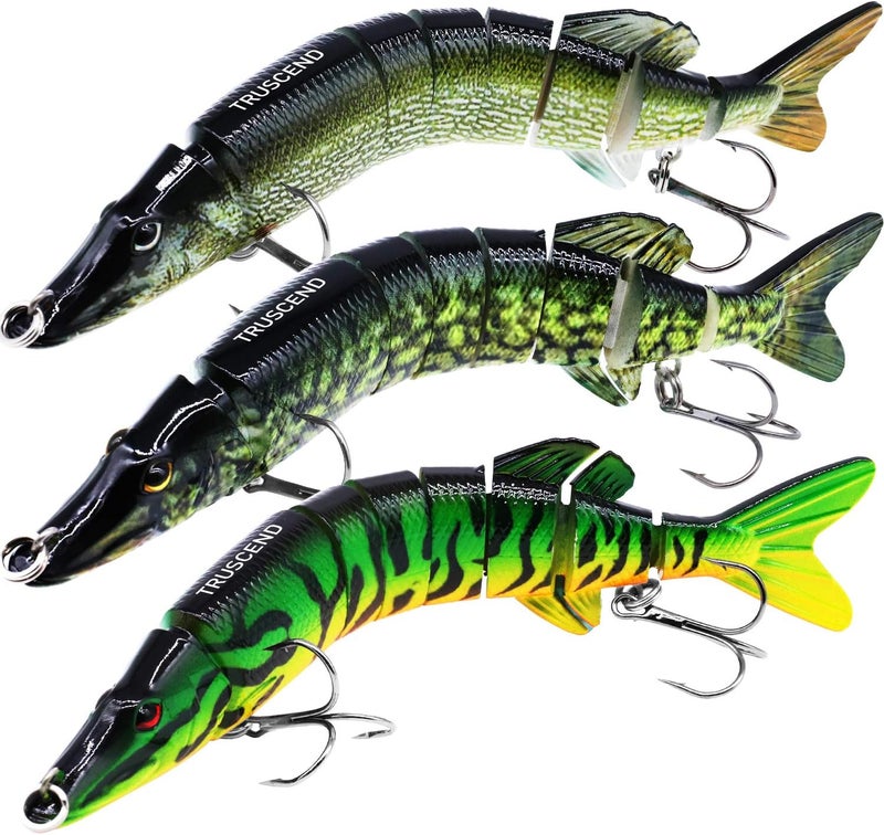TRUSCEND Easy Catch Swimmax, Magic Noisy Turbulent Wiggling and Vibrating Actions for More Bites, Segmented Swimbait Jointed by Dyneema Strongest Fiber, Lifelike Fishing Lures for Relax Family Fishing - Image 1