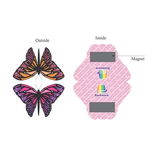 BOOKWORM Butterfly Series Profile Cut Magnetic Bookmark | Gift for Readers and Book Lovers | Set of 10 - Image 3
