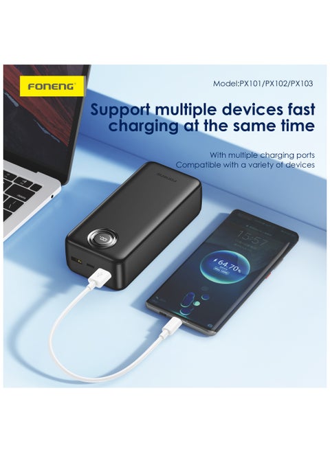 Foneng 30000 mAh High Power Multi-Port charger, 4 USB and 4 type-C ports multiple Charging Ports Car Charger Fast Cell Phone Charger With LED Charging Indicator Charging Desc Offers TM HM  |