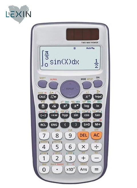 آلة حاسبة علمية نقطية LEXIN FX-991ES Plus باللون الأبيض