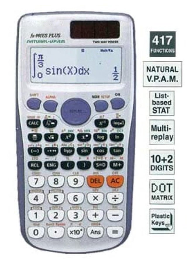 LEXIN - FX-991ES Plus Dot Matrix Scientific Calculator White - Image 1