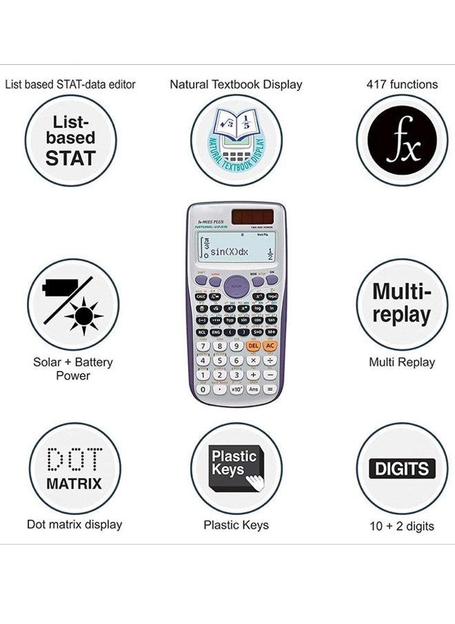 LEXIN - FX-991ES Plus Dot Matrix Scientific Calculator White - Image 1