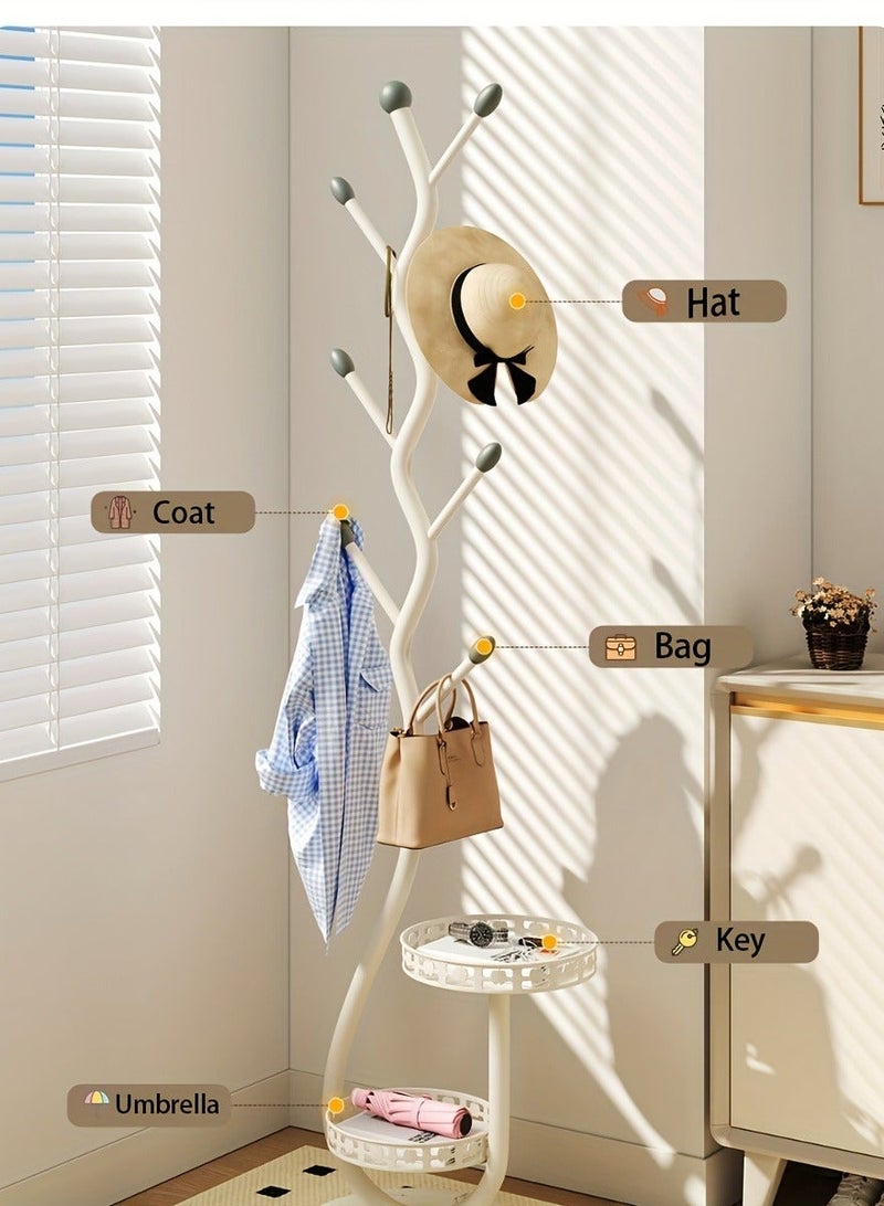 WALALLA Storage Tray Coat Rack, Metal Coat Rack Stand, Clothes Drying Rack, Modern Freestanding Coat Rack with Natural Marble Base, Tree-Shaped Coat Rack, for Home, Entryway, Hallway, Office - Image 5
