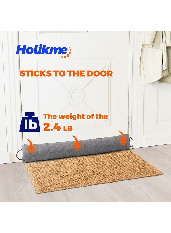 Holikme Holikme Weighted Door Draft Stopper, Heavy Duty Under Door Draft Blocker Bottom Door Seal Noise and Air, Door Guard Saving Energy, Grey  - Image 2