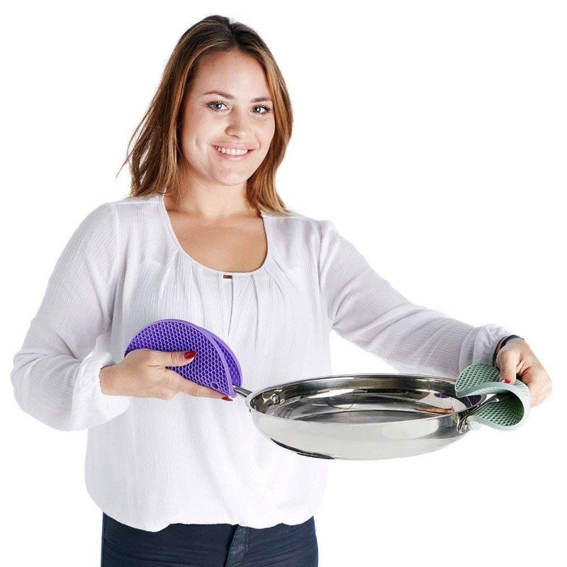 Instakart Silicone Anti Hot Heat Resistant Pot Holder Disc Pads Car Dashboard Anti-Slip-Resistant Pad Dining Table Mat Place mat Coasters, Random Colors (Qty 2) - Image 3