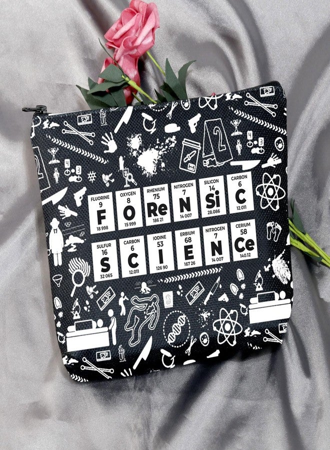 MEIKIUP Forensic Scientist Gift Forensic Scientist Makeup Bag Science Major Gift Criminologist Zipper Bag for Forensics Teacher (Forensic bag) - Image 2