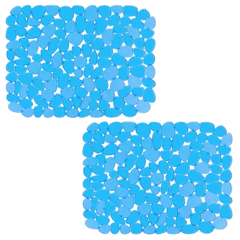 Bligli Pebble Sink Mat for Stainless SteelCeramic Sinks PVC EcoFriendly Sink Protectors Mats for Bottom of Kitchen Sink Dish Drying Mat for Dishes and Glassware 157 x 118 inch Blue