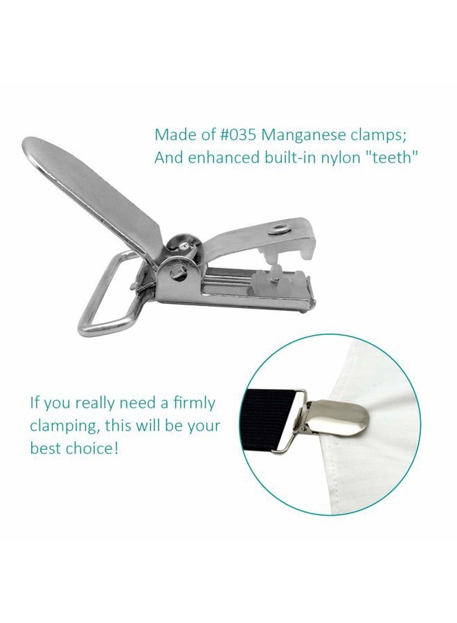 RayTour 20 Pieces 1.25 inch / 32mm Suspender Clips Heavy Duty Metal Pacifier Clips for Making Pacifier Holders Bed Sheet Fasteners Straps Bib Clips Toy Holder Silver Color - Image 2