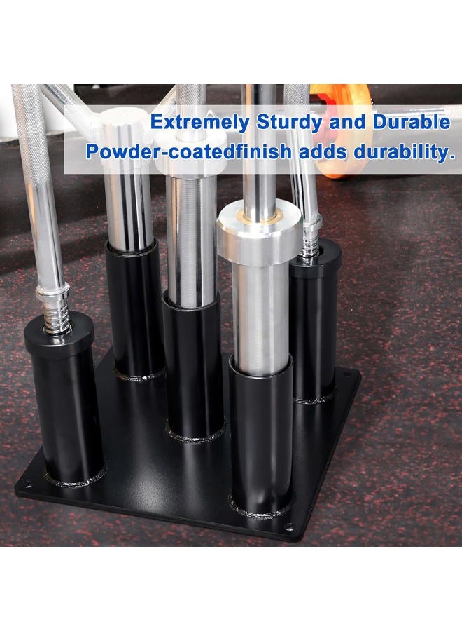Eapele Barbell Storage Holder for Olympic Bars EZ-Bars Trap Bars (5 Bars) - Image 5