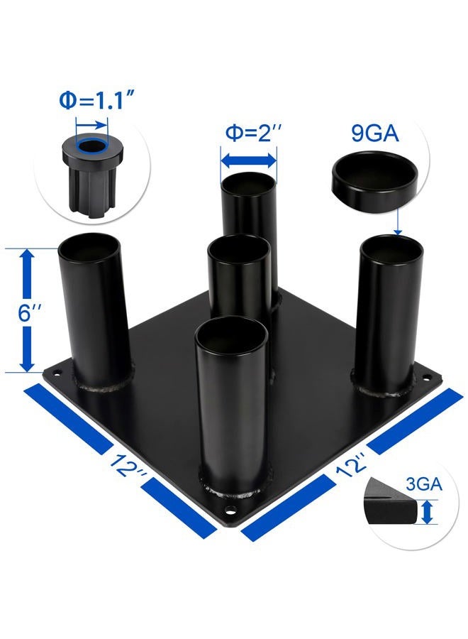 Eapele Barbell Storage Holder for Olympic Bars EZ-Bars Trap Bars (5 Bars) - Image 2