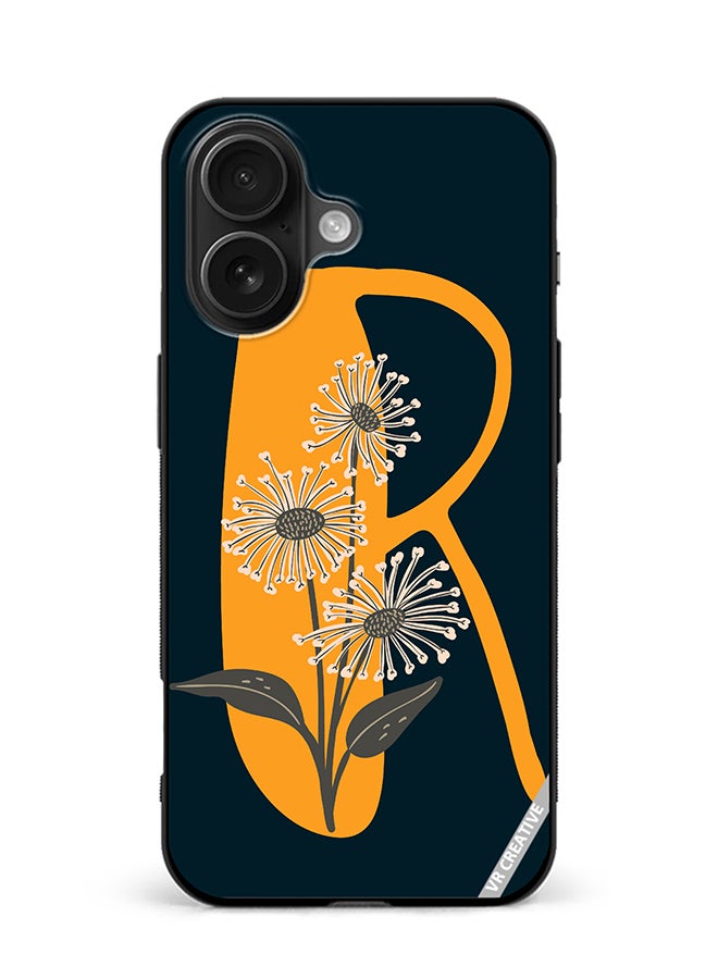 Protective Case Cover For Apple iPhone 16 Plus Alphabet R Design Multicolour
