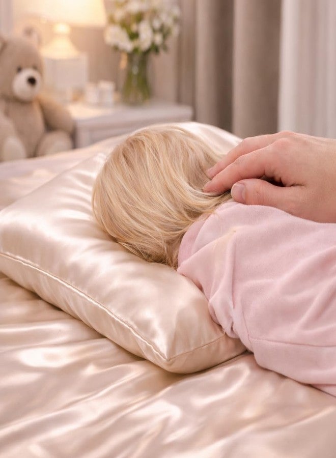 ROSEWARD Organic Mulberry Silk Baby Pillowcase with Zipper, 10"x13" Toddler Pillow Cover – Hypoallergenic, Soft for Kids Hair & Skin, for Boys & Girls, Great for Travel & Crib (Champagne) - Image 4