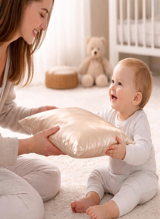 ROSEWARD Organic Mulberry Silk Baby Pillowcase with Zipper, 10"x13" Toddler Pillow Cover – Hypoallergenic, Soft for Kids Hair & Skin, for Boys & Girls, Great for Travel & Crib (Champagne) - Image 3