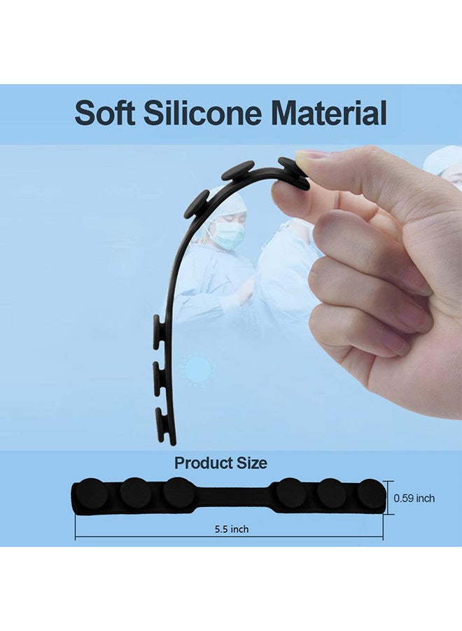 Alyashmac 6-Piece Adjustable Anti-Slip Mask Strap Extension Ear Hook Set Black - Image 3