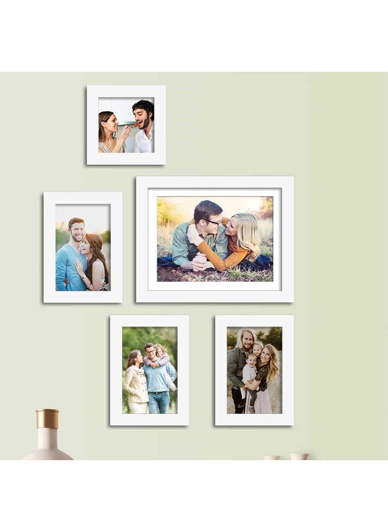 Art Street - Art Street Set of 5 Individual White Photo Frame for Home Wall Decoration (Size - 5 x 7 Inches, 5 x 7 Inches, 8 x 10 Inches) - Image 1